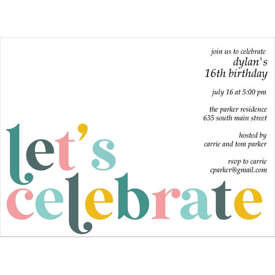 Let's Celebrate Invitations